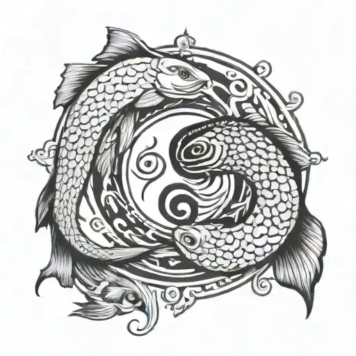 Cross And Fish Ying Yang