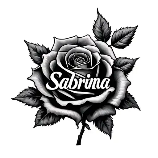 Rose With The Name Sabrina Inside The Rose Intertwined