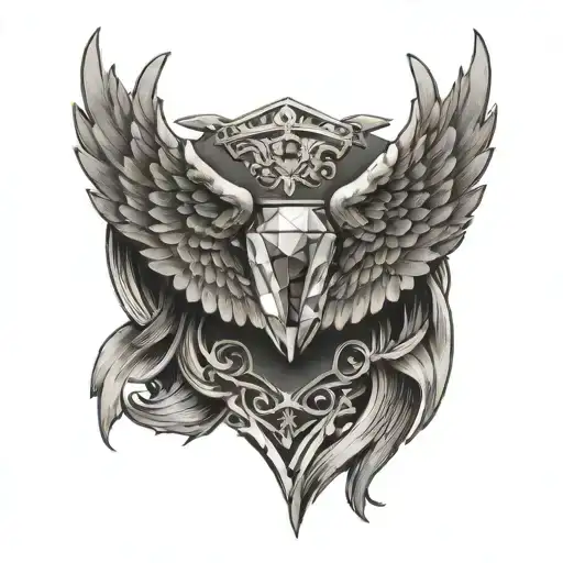 Wings With Diamond In The Middle
