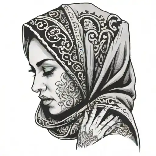 Mother With Hijab Praying