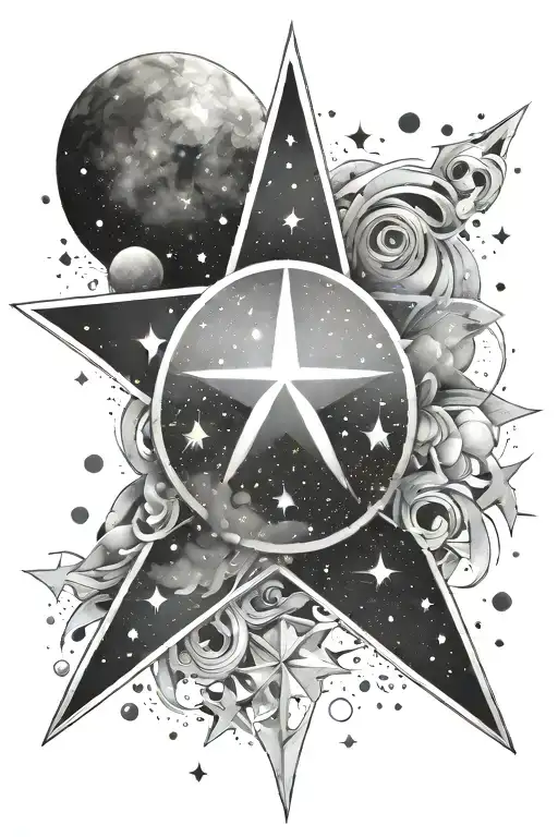 Star And Galaxy Filled With Stars