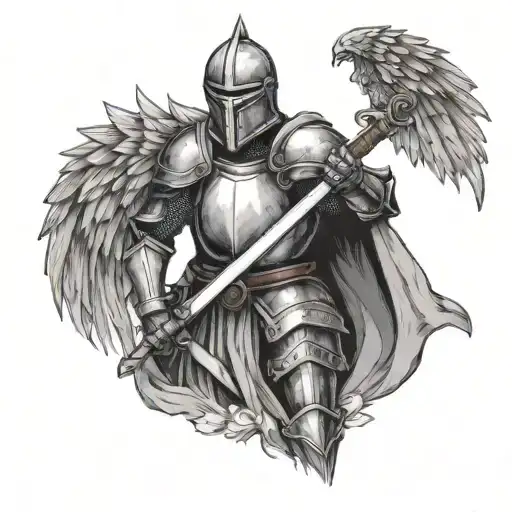 Knight With Wings Holding Sword