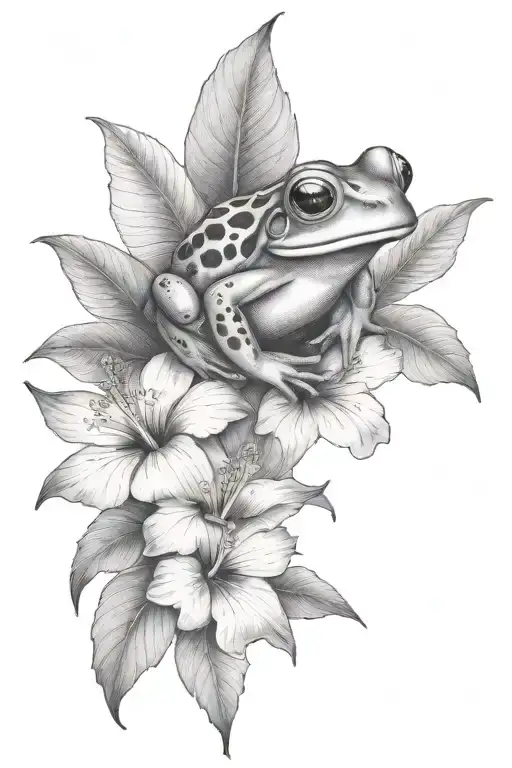 Frog And Hibiscus