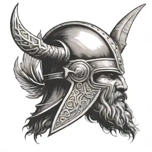 Realalistic Viking Warrior Head With Winged Helmet