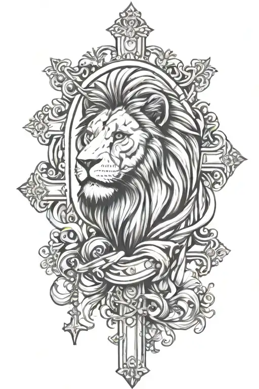 Cross Rosary Lion