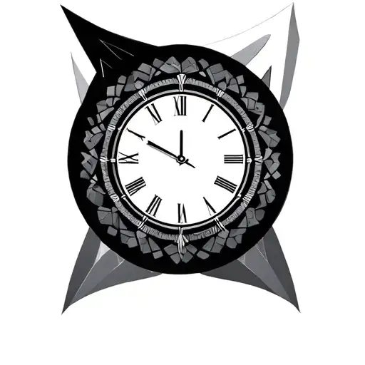 Round Clock With Pattern Incorporating Geometric Elements