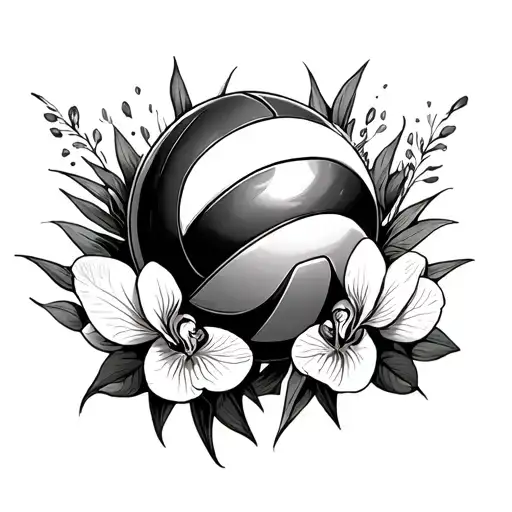 Orchid And Volleyball Surrounded