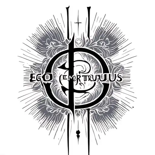 Ego Mortuus Ero Tattoo With Minimalist Font And Symbol