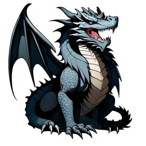 Dnd Inspired Tattoo Featuring A Dragon