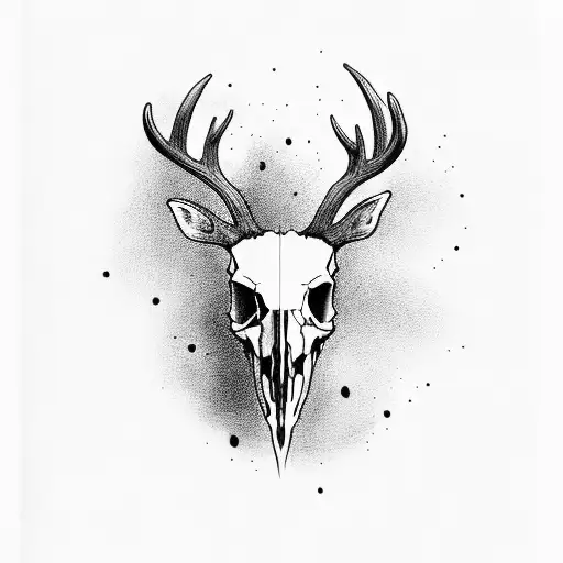 Deer Skull With Forrest Behind