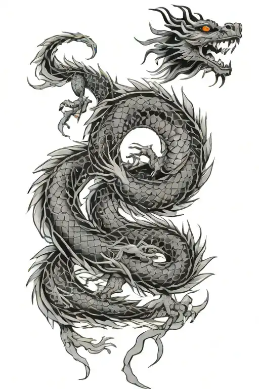 Japanese Dragon Wrapped Loosely