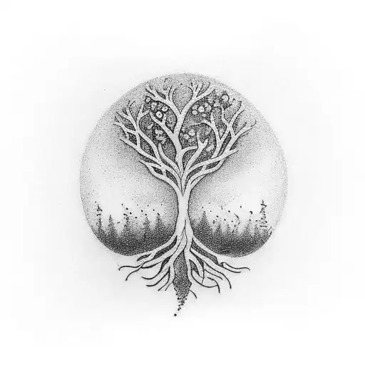 A Nature-inspired Tattoo Featuring A Tree Of Life With Subtle Nods To God And Self-love