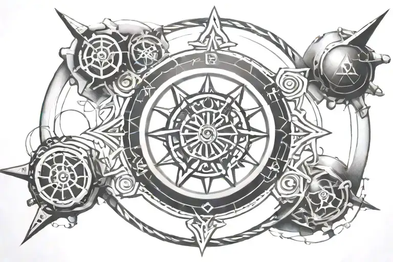 Adrenaline Molecule With Vegvisir Symbol Inside The Benzene Ring