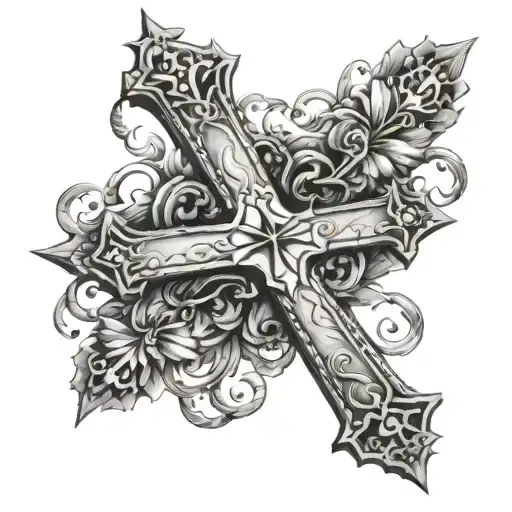 Cross With The Words Final Word Around It