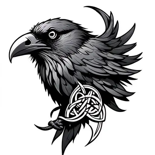 Celtic Knot Raven Head