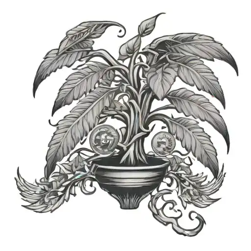 Wing And Money Tree Growing