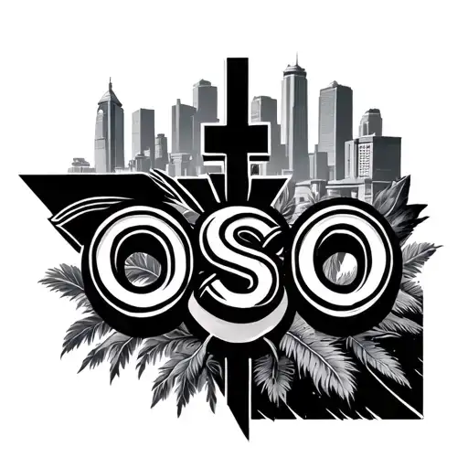 The Word Oso Negative Space Cross Surrounded By San Diego City