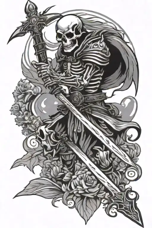 Skeleton Warrior Wielding A Sword