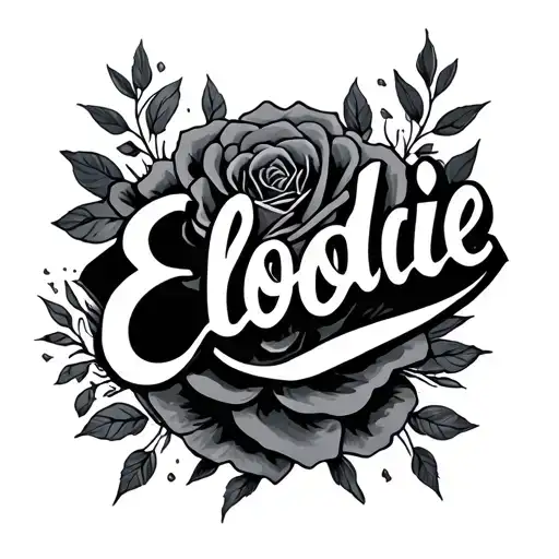 Text Elodie Script Chest Filled