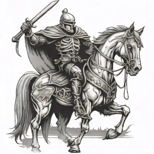 Skull Knight Riding A Horse
