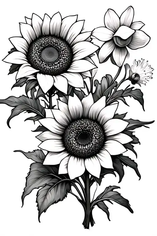 Sunflower & Daffodil Flowers