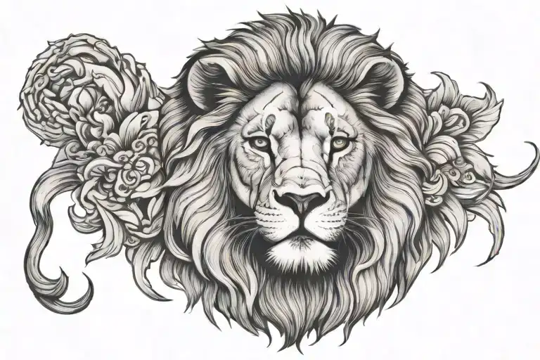 Lion With Only Eyes Showing