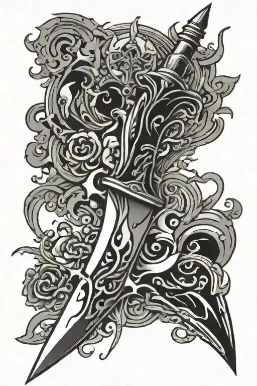 Trippy Ink Spill Dagger