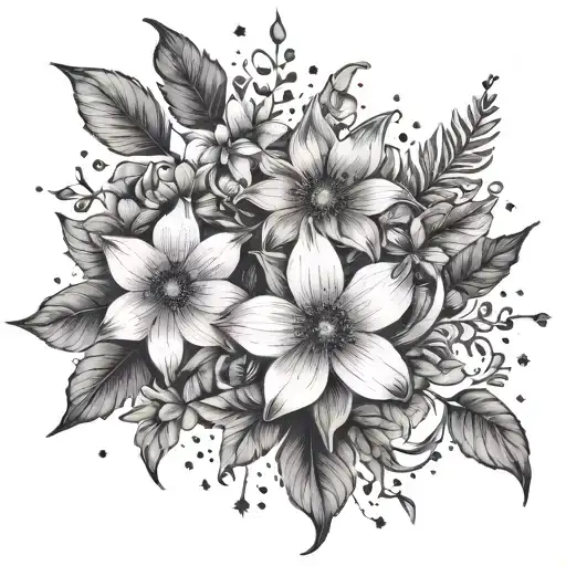 A Constellation Of Stars Forming Into Floral Arrangements