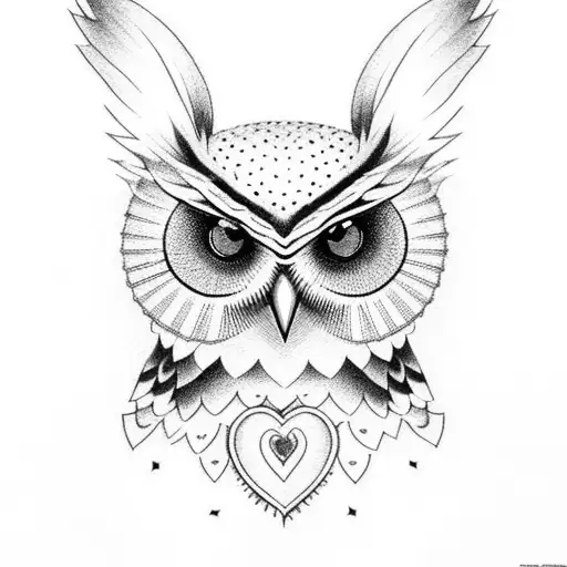 Cherry Blossom And 2 Cute Owl