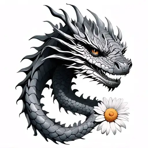 Dragon With Daisy Scales