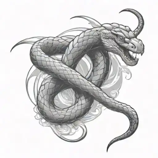Snake And Scorpion Hybrid Wrapped Around Sword