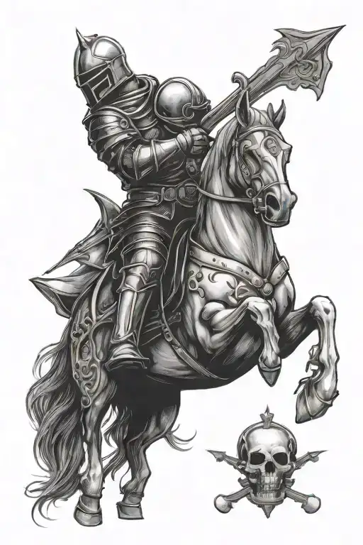 Knight Holding Skull