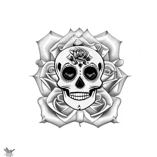 Sugar Skull Ancient Roses Peace