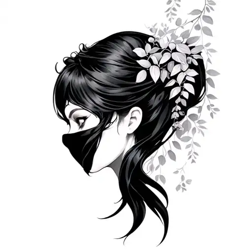Wisteria Side Profile Female Ninja