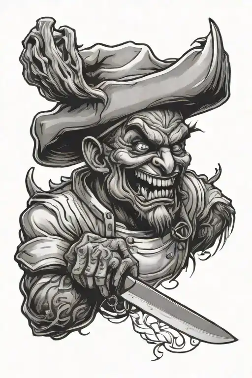 Demonic Chef With Knife Cutting