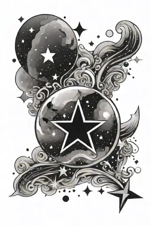 Star And Galaxy Filled With Stars