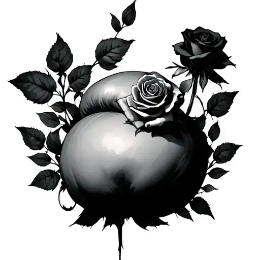A Big Titty Goth Girls With A Curvy Body And Having A Black Rose In Her Hand