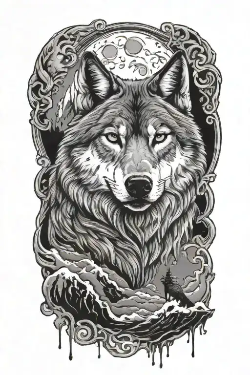 Stoic Lone Wolf Moon Blood
