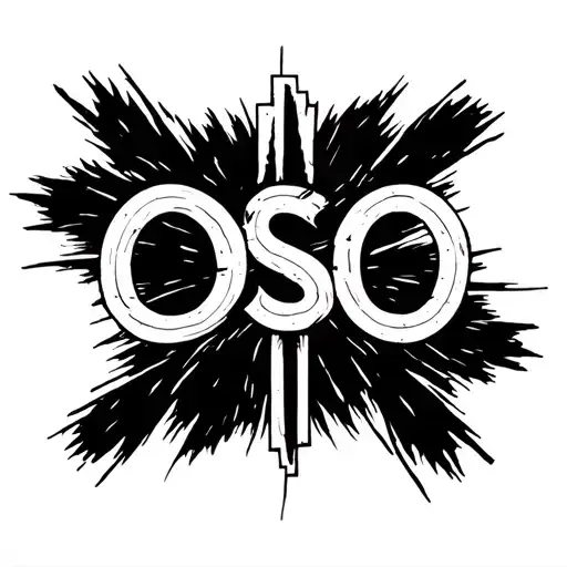 The Word Oso Negative Space Cross Surrounded