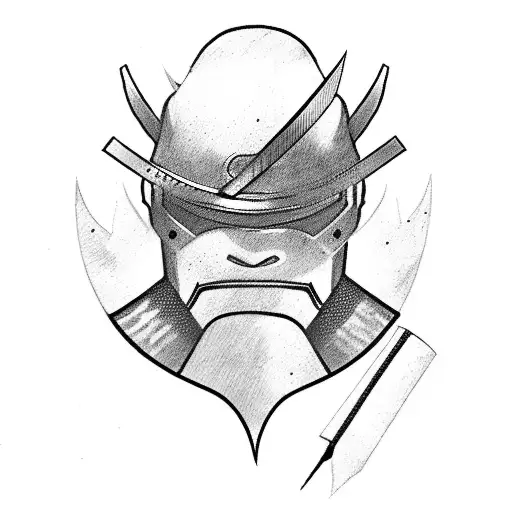 Lightning Samurai Mask With Katana