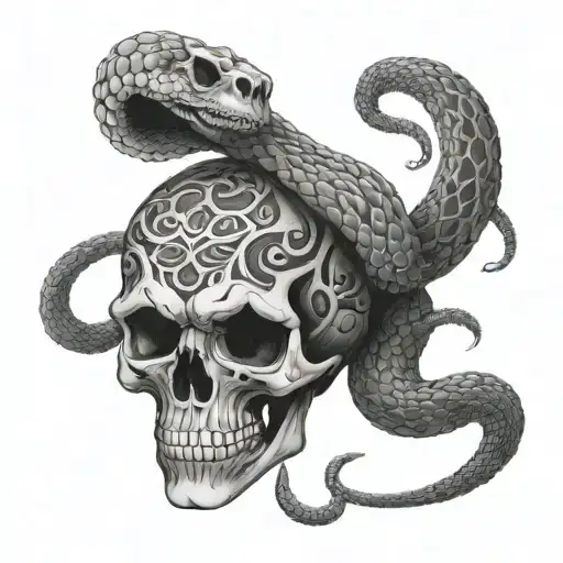 Snake Coiled Skull