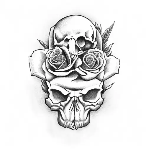 Skull And Roses And Pocket Watch