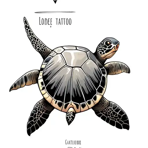 Sea Turtle With Date On Shell