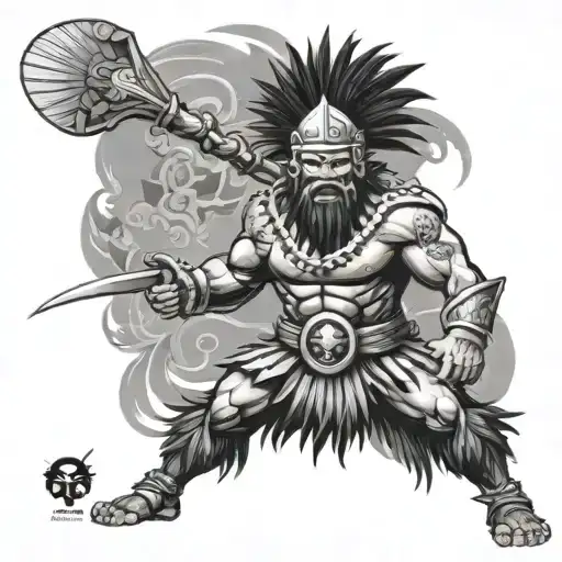 Lapu Lapu Filipino Warrior Battling