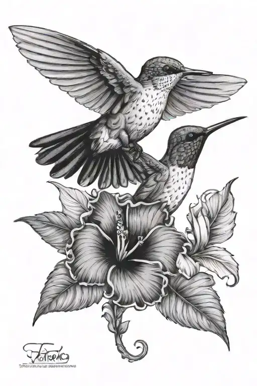 Hummingbird Leaves Tropical Hibiscus