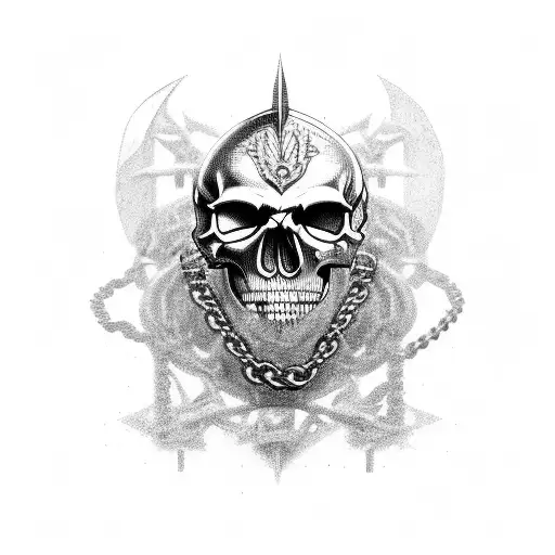 Knight Skull Berserk With Chains And The Bran Of Sacrifice Around It