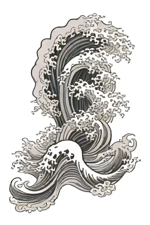 Japanese Word Kaizen With Waves Crashing