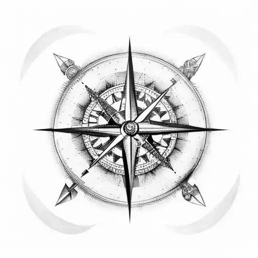 Nordic Compass With Dragon