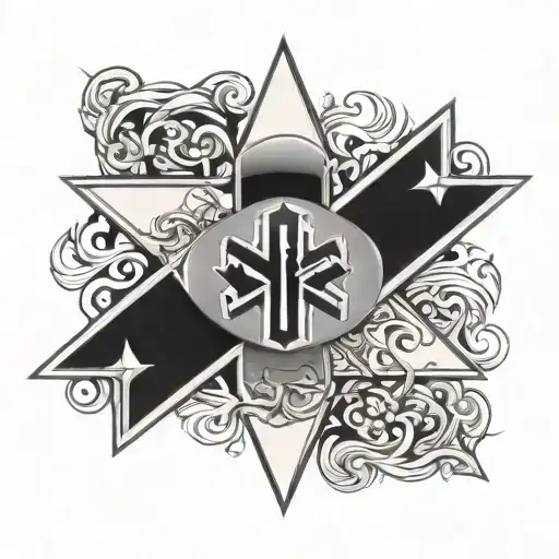 Star Of Life With Chicago Flag Wrapped