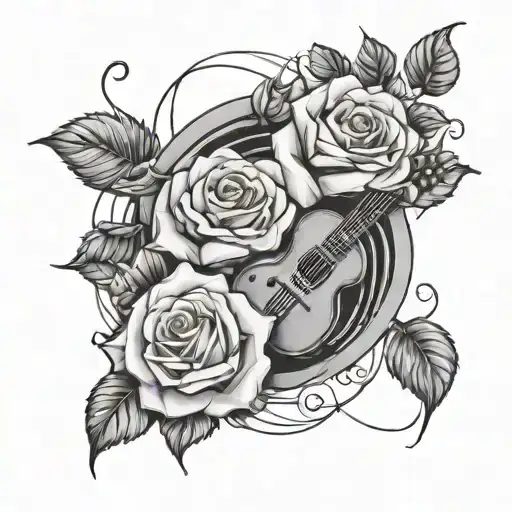 Music Noted Intertwined With Roses